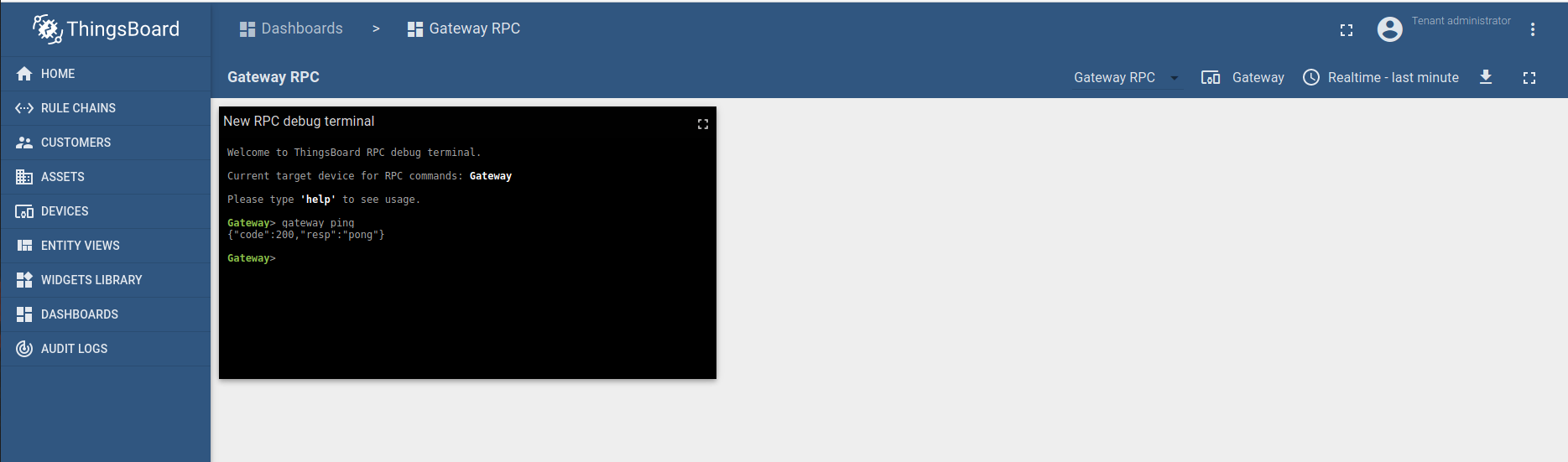 Gateway RPC ping method